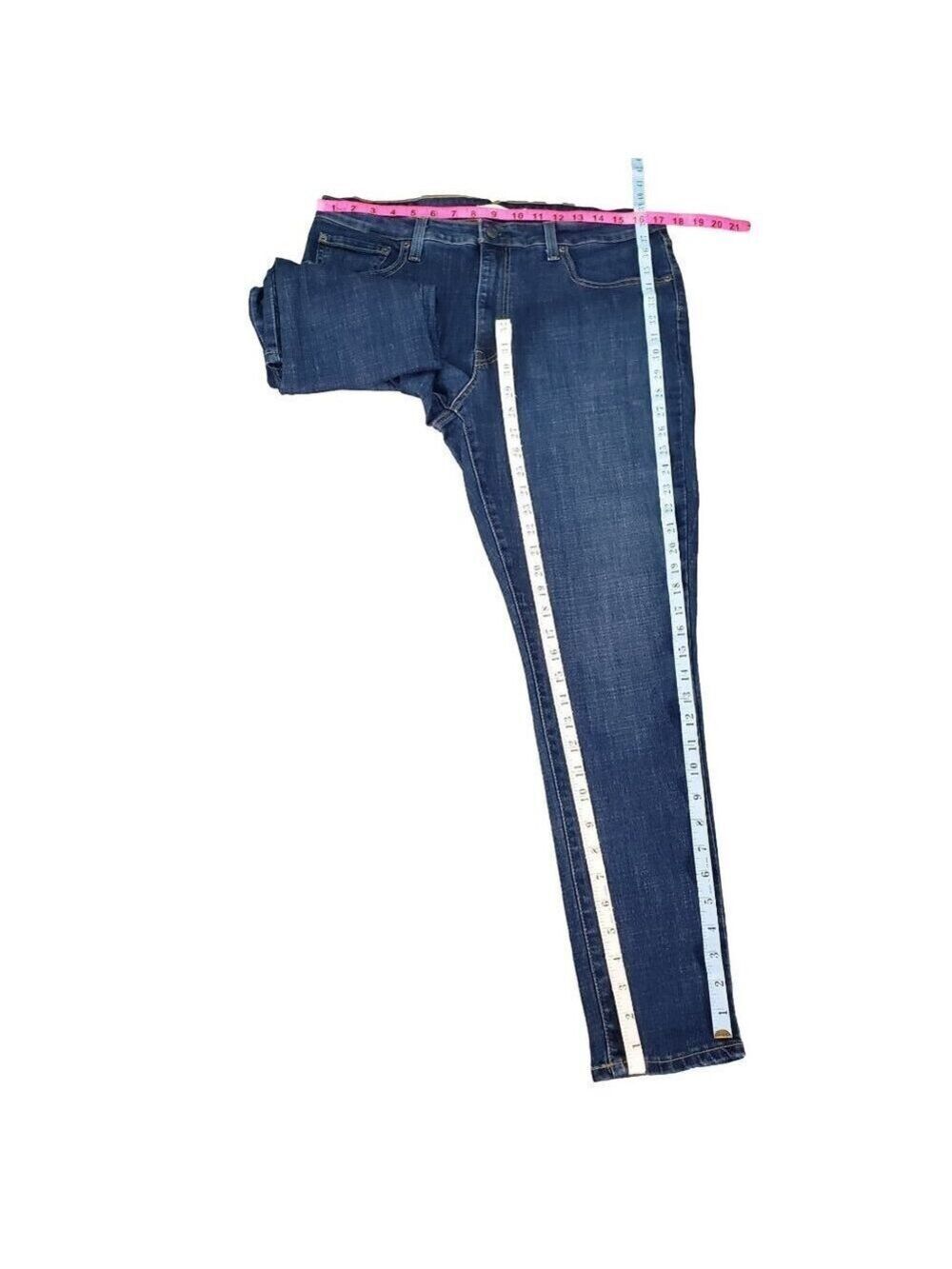 Levi’s Women’s 721 High Rise Skinny Jeans Size 33 Dark Wash Stretch Denim - Picture 8 of 9